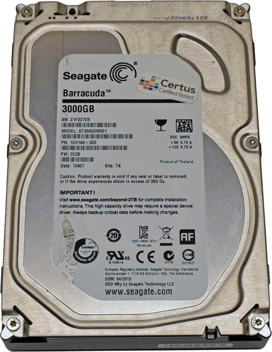 Seagate 3TB 3.5Zoll 7.2k 6Gb/s 64MB Cache SATA HDD ST3000DM001