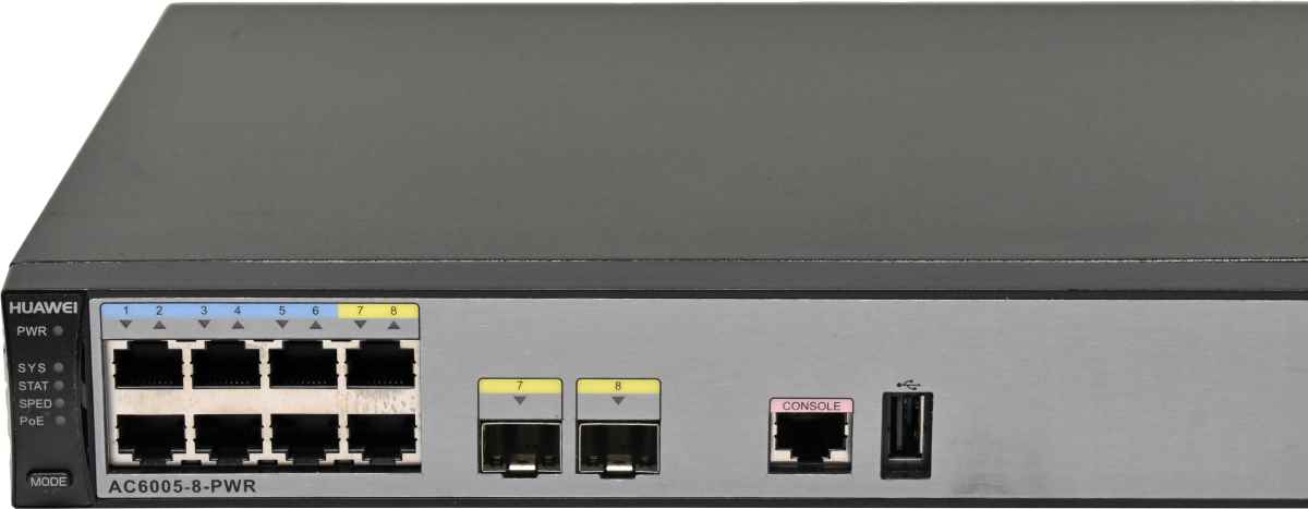 Huawei AC6005-8-PWR 8-Port RJ-45 PoE GE WLAN Access Controller 2x 1G SFP Huawei AC6005-8-PWR 8-Port RJ-45 PoE GE WLAN Access Controller 2x 1G SFP