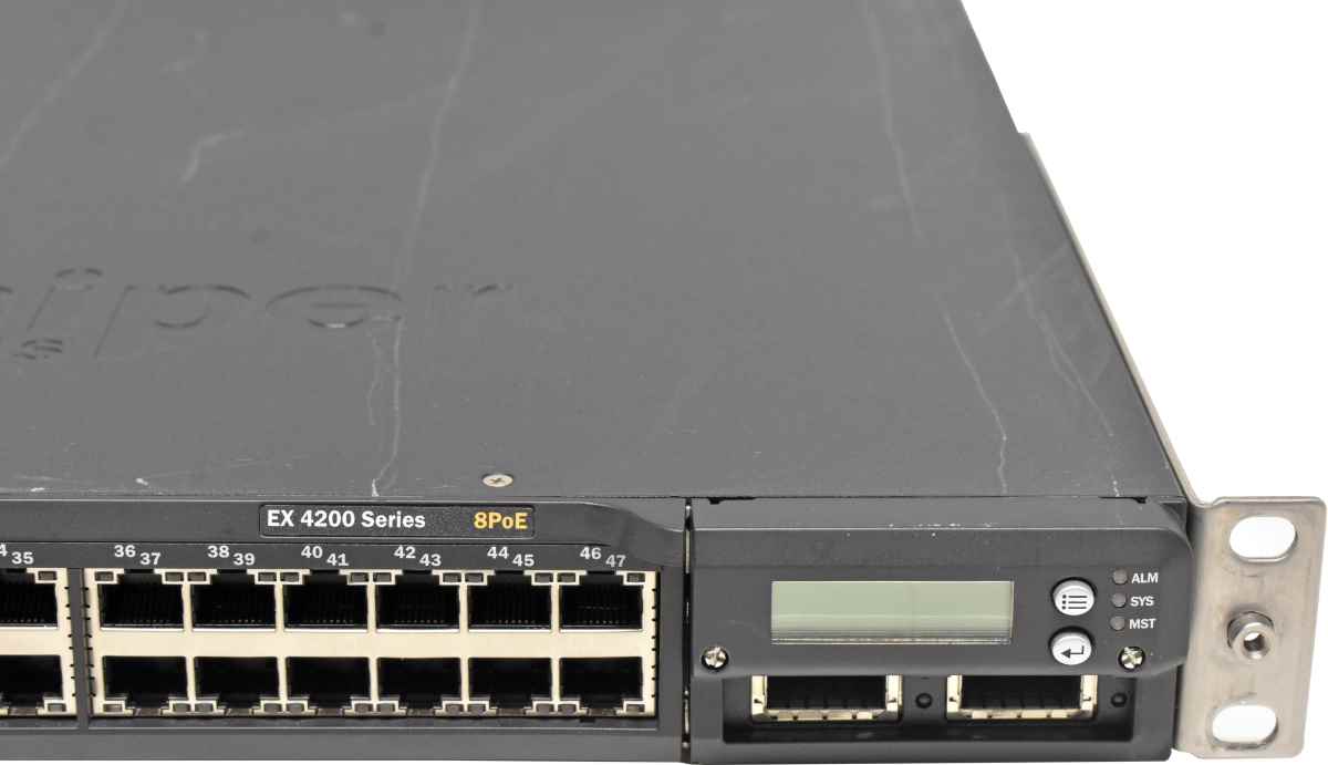 Juniper EX4200-48T 48-Port GE 8-Port PoE +Module 2x 10G XFP 1x PSU Juniper EX4200-48T 48-Port GE 8-Port PoE +Module 2x 10G XFP 1x PSU