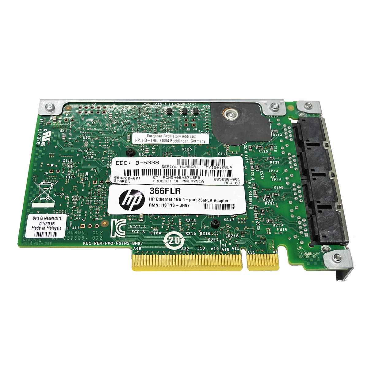 HP 366FLR 4-Port PCIe x8 Gigabit Ethernet Network Adapter 665238-001 669280-001