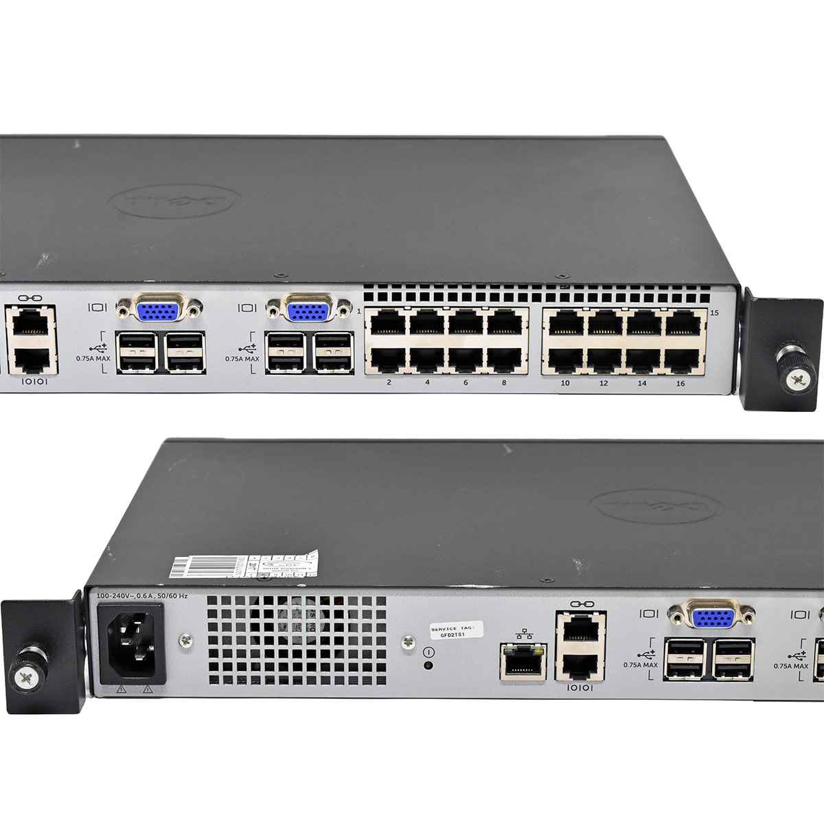 Dell KVM 2161 0RMJ09 520-877-502 16-Port KVM Console Switch Dell KVM 2161 0RMJ09 520-877-502 16-Port KVM Console Switch