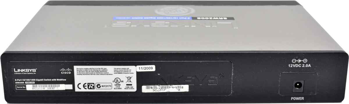 Linksys SRW2008 8-Port RJ-45 GE Switch 2x 1G SFP Combo +PSU Linksys SRW2008 8-Port RJ-45 GE Switch 2x 1G SFP Combo +PSU
