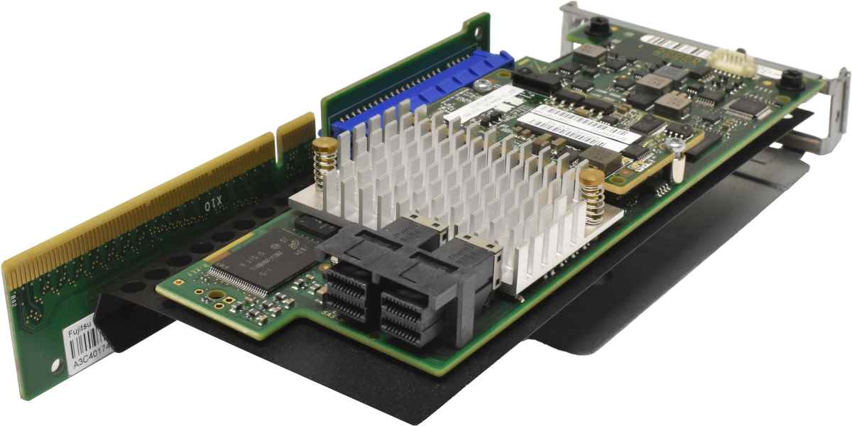 Fujitsu D3216-A13 GS1 LSI MR EP400i 12Gb PCIe x8 RAID Controller +MR LSICVM02 +1x Kabel + BBU + Riser Card Fujitsu D3216-A13 GS1 LSI MR EP400i 12Gb PCIe x8 RAID Controller +MR LSICVM02 +1x Kabel + BBU + Riser Card