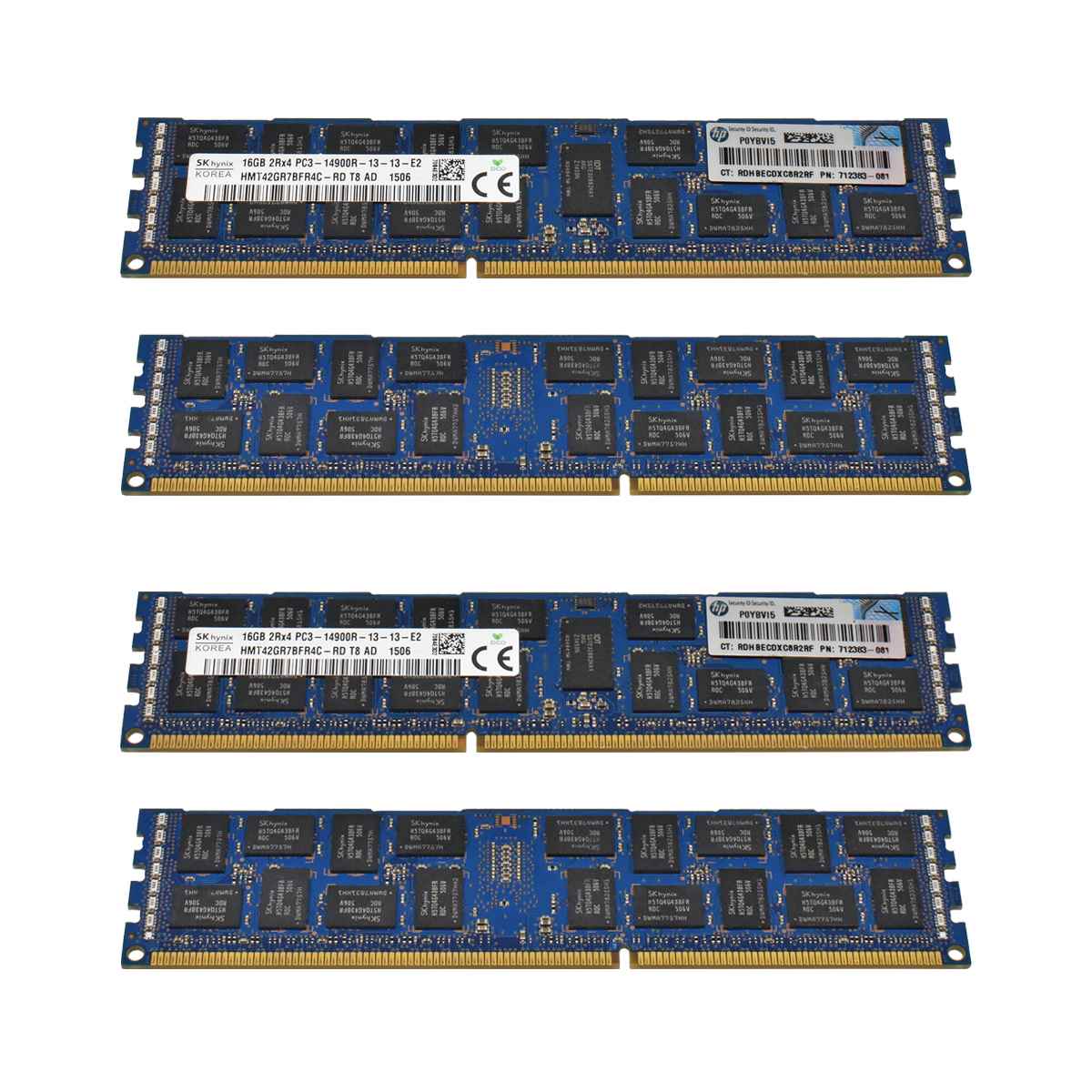 64GB HP SkHynix 4x16 GB PC3-14900R 2Rx4 RAM REG ECC DDR3 HMT42GR7BFR4C-RD 712383-081 715274-001 64GB HP SkHynix 4x16 GB PC3-14900R 2Rx4 RAM REG ECC DDR3 HMT42GR7BFR4C-RD 712383-081 715274-001