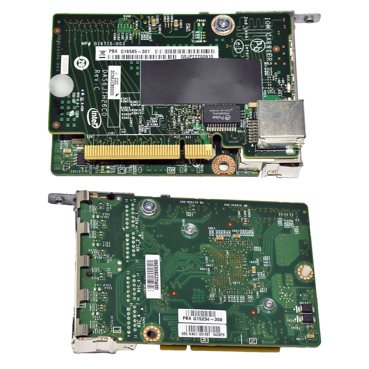 Intel-G15234-350-Quad-Port-RJ-45-GE-NIC-Intel-G165-006.jpg Intel G15234-350 Quad-Port RJ-45 GE NIC + Intel G16565-301 Carrier Card Single-Port RJ-45 GE