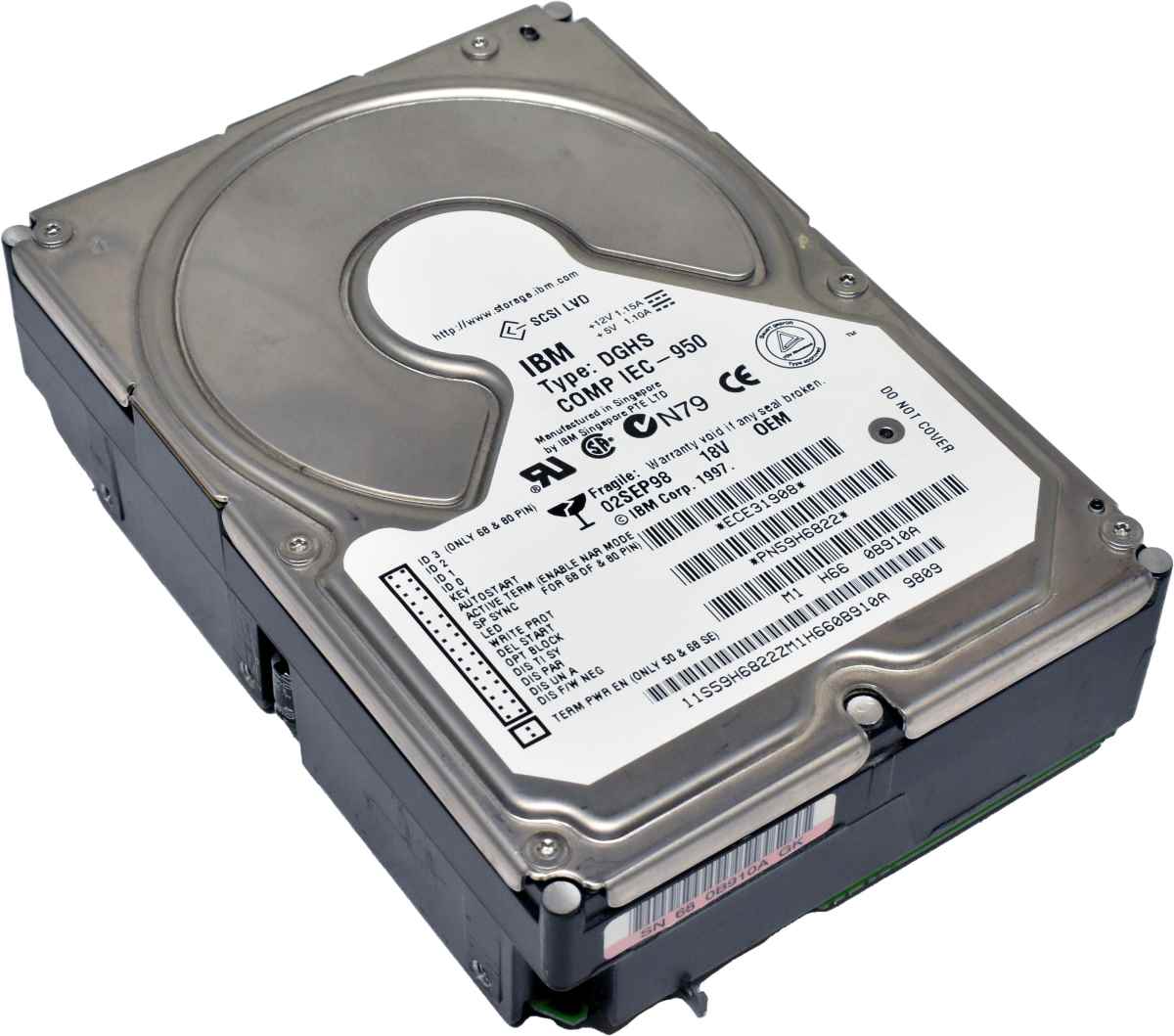 IBM DGHS 18GB 7.2K 3,5" 68Pin Ultra2 Wide SCSI HDD 59H6822 IBM DGHS 18GB 7.2K 3,5" 68Pin Ultra2 Wide SCSI HDD 59H6822
