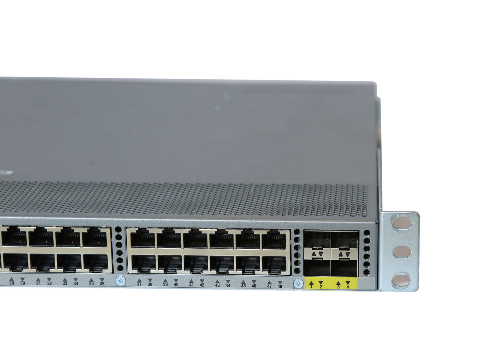Cisco-Nexus-N2K-C2248TP-1GE-48-Port-GE-Fabric-Exte-005.jpg Cisco Nexus N2K-C2248TP-1GE 48-Port GE Fabric Extender 4x SFP+ Dual PSU Rack Ears