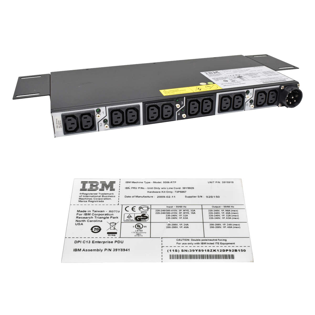 IBM-DPI-C13-Enterprise-PDU-9306-RTP-39Y8941-39Y891-001.jpg IBM DPI C13 Enterprise PDU 9306-RTP 39Y8941 39Y8918 39Y8925 3 Phasen mit Halterung