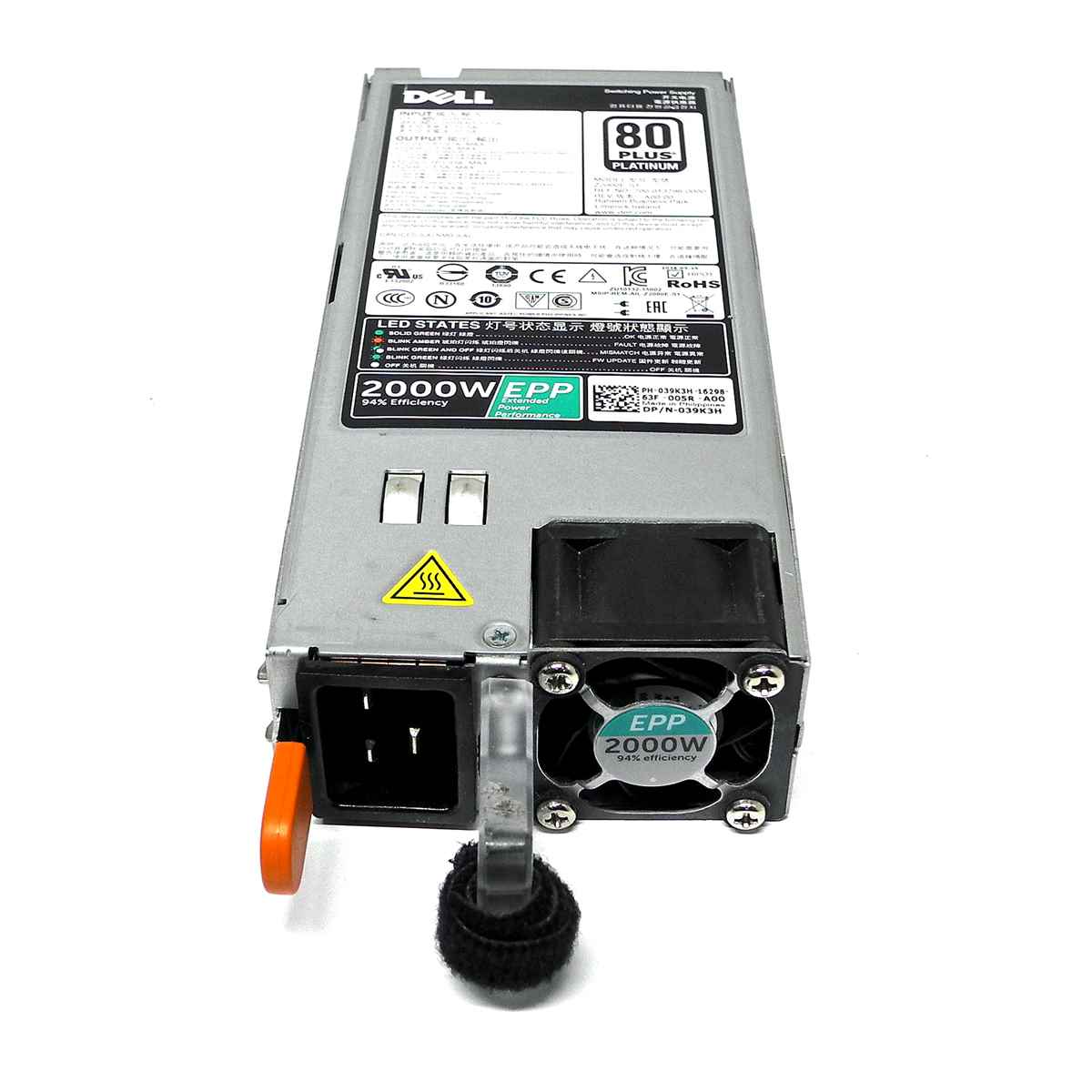 Dell Power Supply/Netzteil Z2000E-S1 2000W 80 Plus Platinum für R830 T630 039K3H Dell Power Supply/Netzteil D2000E-S0 2000W 80 Plus Platinum für R740 R940 0J5WMG