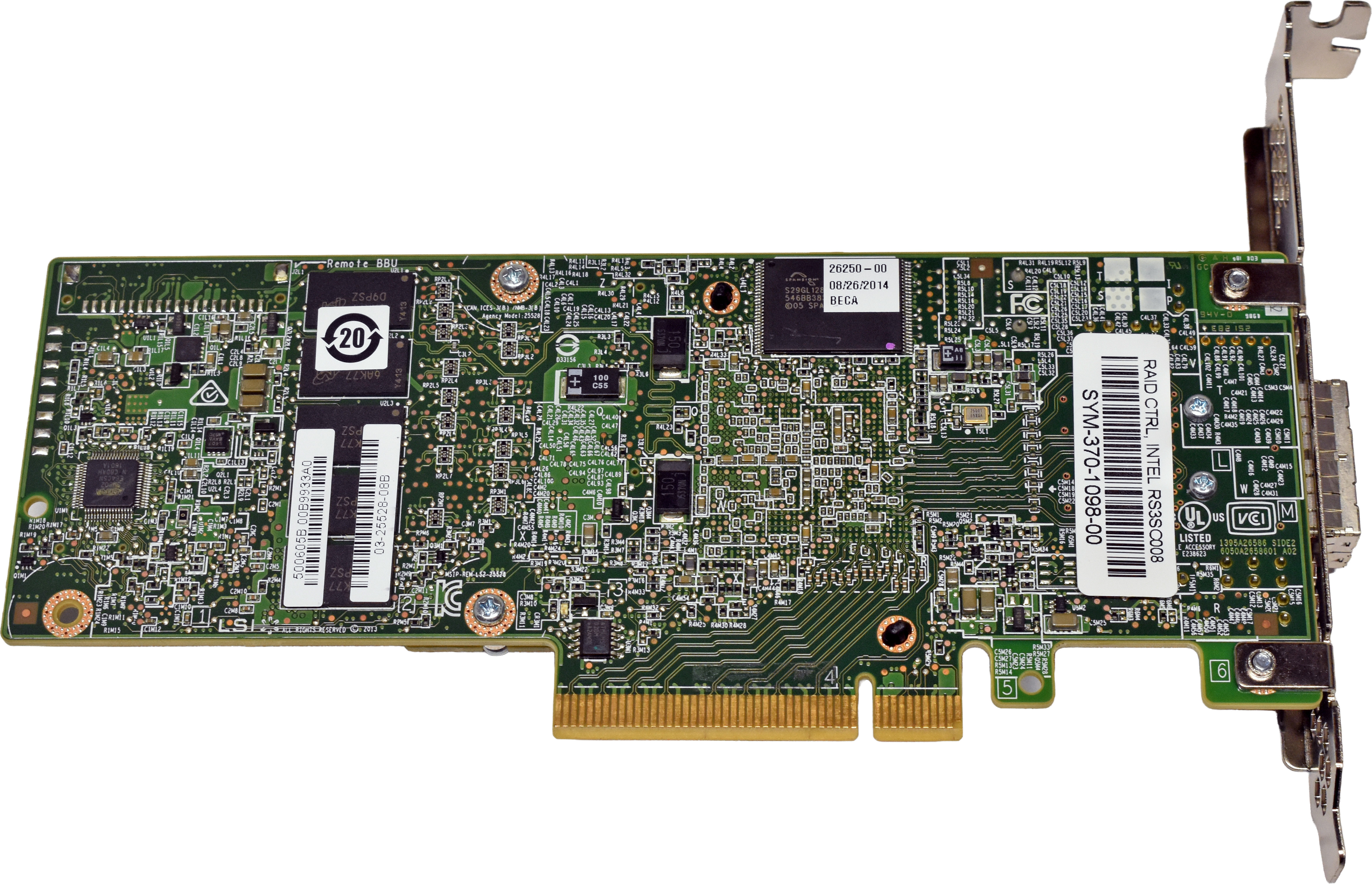 Intel RAID RS3SC008 LSI MR SAS 9380-8e 12Gb PCIe x8 RAID Controller 03-25528-08B +Cache FP