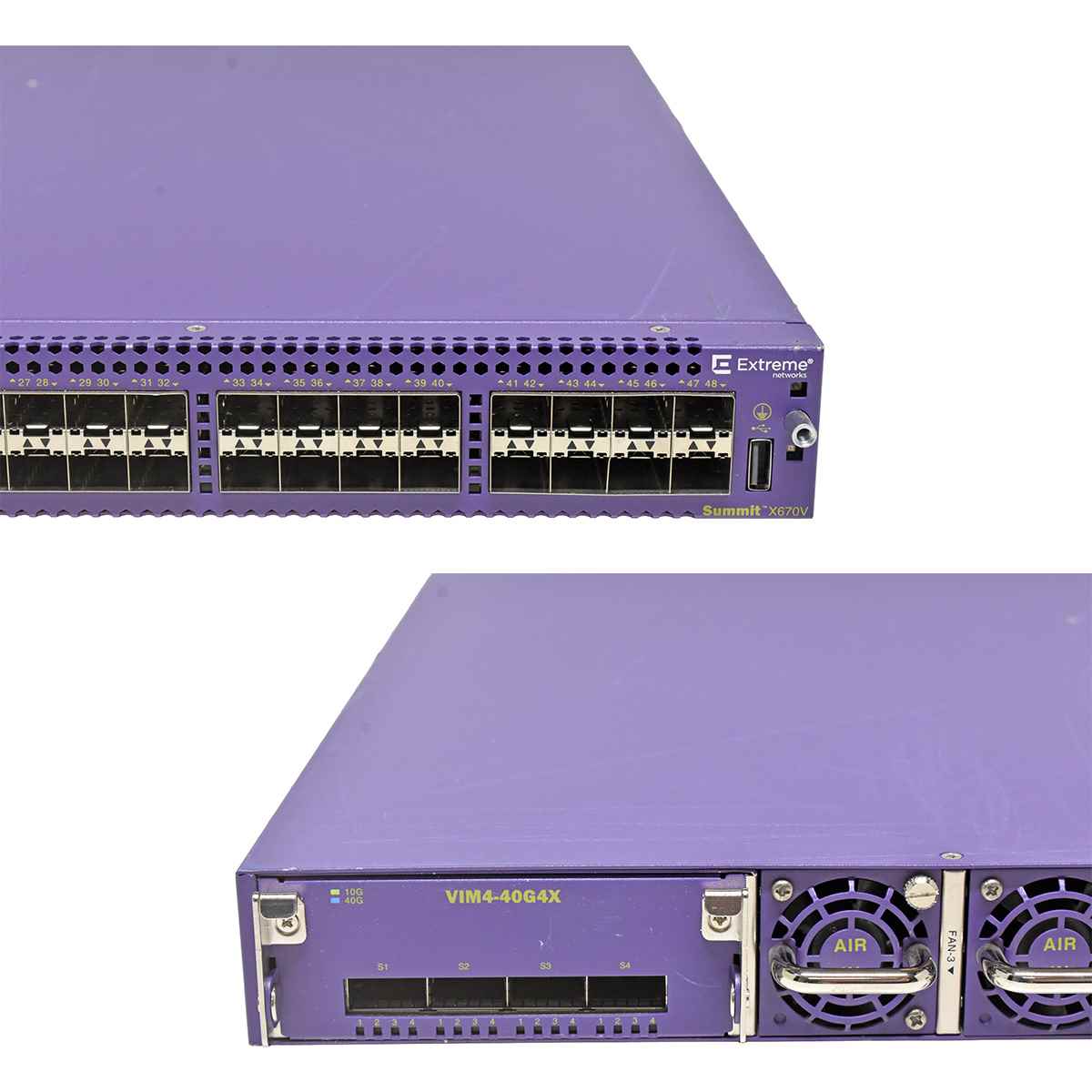 Extreme Summit X670V-48x-BF 17102 48-Port SFP+ 10GE Switch +VIM4 Module Extreme Summit X670V-48x-BF 17102 48-Port SFP+ 10GE Switch +VIM4 Module