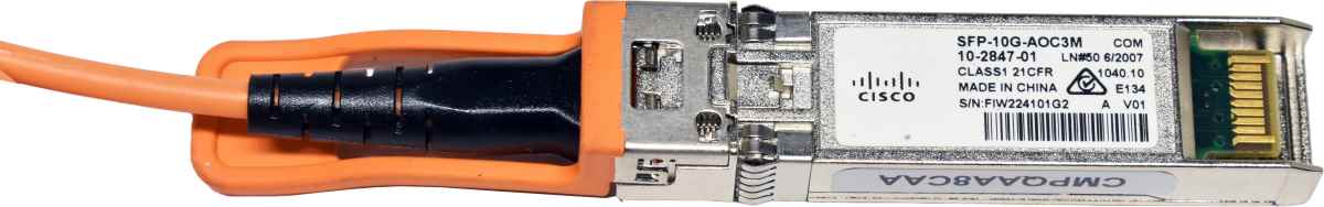 Cisco SFP-10G-AOC3M 10-2847-01 CMPQAA8CAA 3m SFP+ - SFP+ Active Optical Cable Cisco QSFP-H40G-AOC1M 10-2925-02 1m QSFP+ - QSFP+ Active Optical Cable