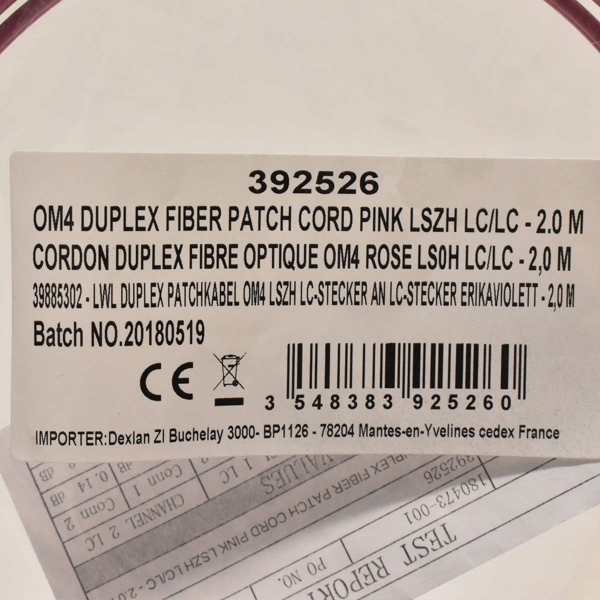 Corning-OM4-Duplex-FIBER-Patch-Cord-Pink-LSZH-LC-L-002.jpg Corning OM4 Duplex FIBER Patch Cord Pink LSZH LC/LC - 2m 392526 NEU