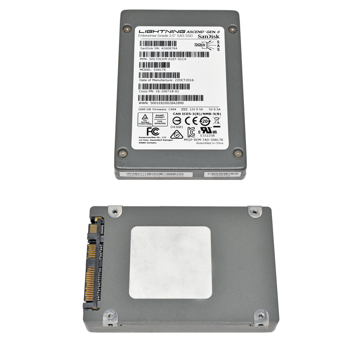 Cisco SanDisk Lightning 1.6TB 16-100718-01 SXKLTK 2.5" SAS 12G SSD Cisco SanDisk Lightning 1.6TB 16-100718-01 SXKLTK 2.5" SAS 12G SSD