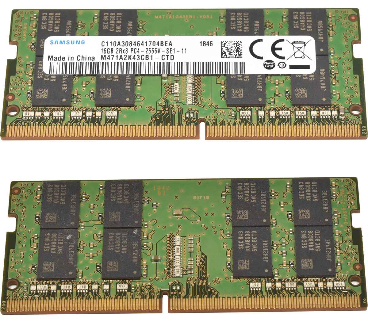 Samsung 16GB 2Rx8 PC4-2666V M471A2K43CB1-CTD SO-DIMM