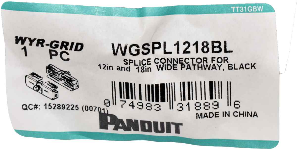Panduit WYR-GRID WGSPL1218BL Wide Pathway Splice Connector Panduit WYR-GRID WGSPL1218BL Wide Pathway Splice Connector