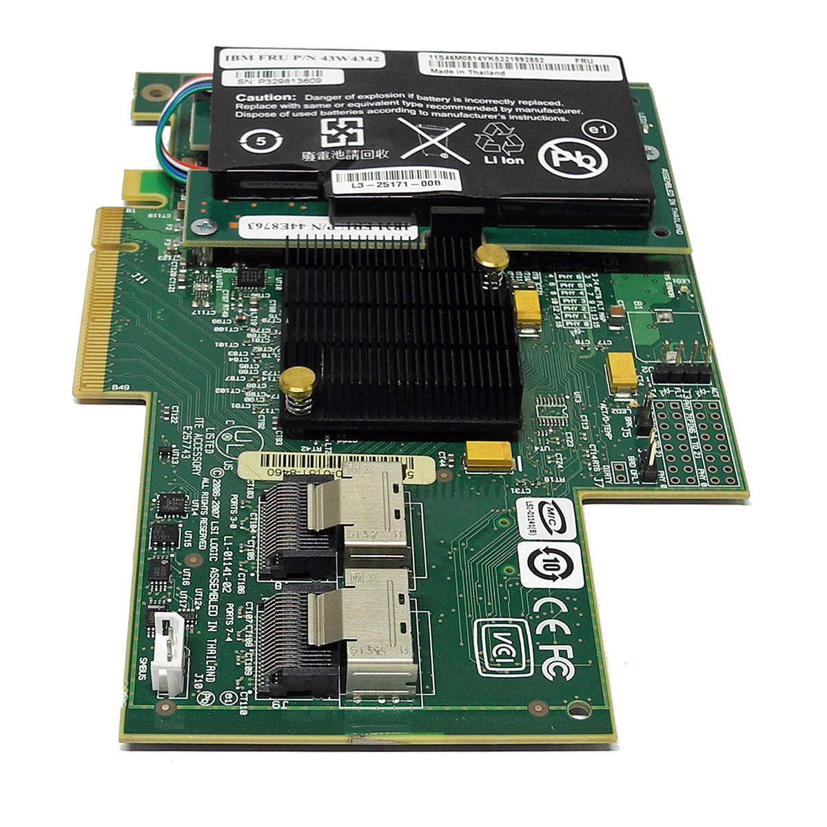 LSI IBM MR SAS 8708E 3 Gb/s PCIe x8 RAID Controller +BBU +SAS Kabel FRU 43W4297