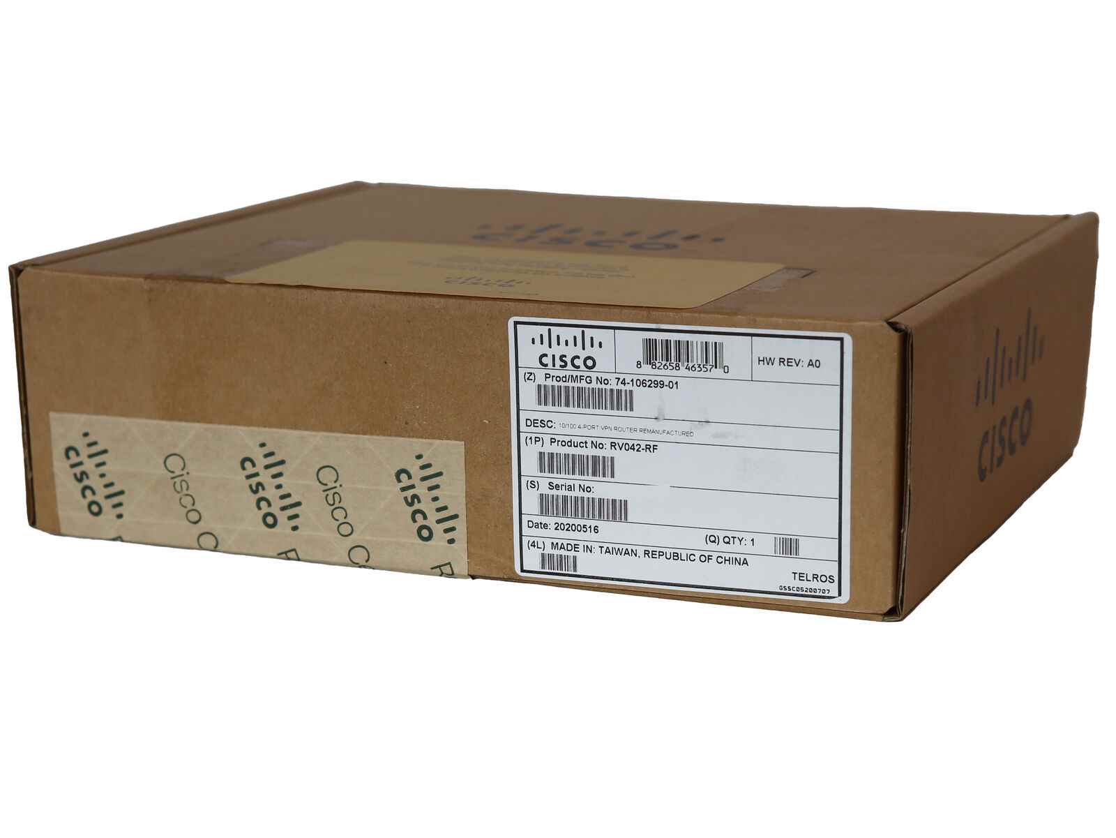 Cisco RV042-RF 10/100 4-PORT VPN Router Remanufactured 74-106299-01 Neuwertig, in geöffneter originaler Verpackung Cisco RV042-RF 10/100 4-PORT VPN Router Remanufactured 74-106299-01 Neuwertig, in geöffneter originaler Verpackung