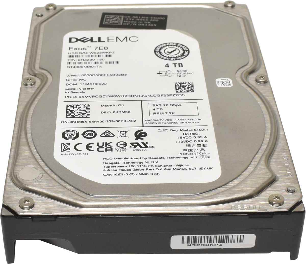 Dell EMC 4TB 3.5" 12G 7.2K SAS HDD Festplatte ST4000NM017A 2HZ230-150 0KRM6X