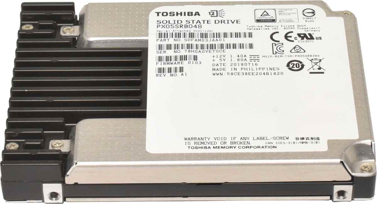 Toshiba 480GB 2.5" 12G SAS SFF SSD PX05SRB048 SDFAM03JAA01 Toshiba 480GB 2.5" 12G SAS SFF SSD PX05SRB048 PowerEdge, ProLiant, Primergy