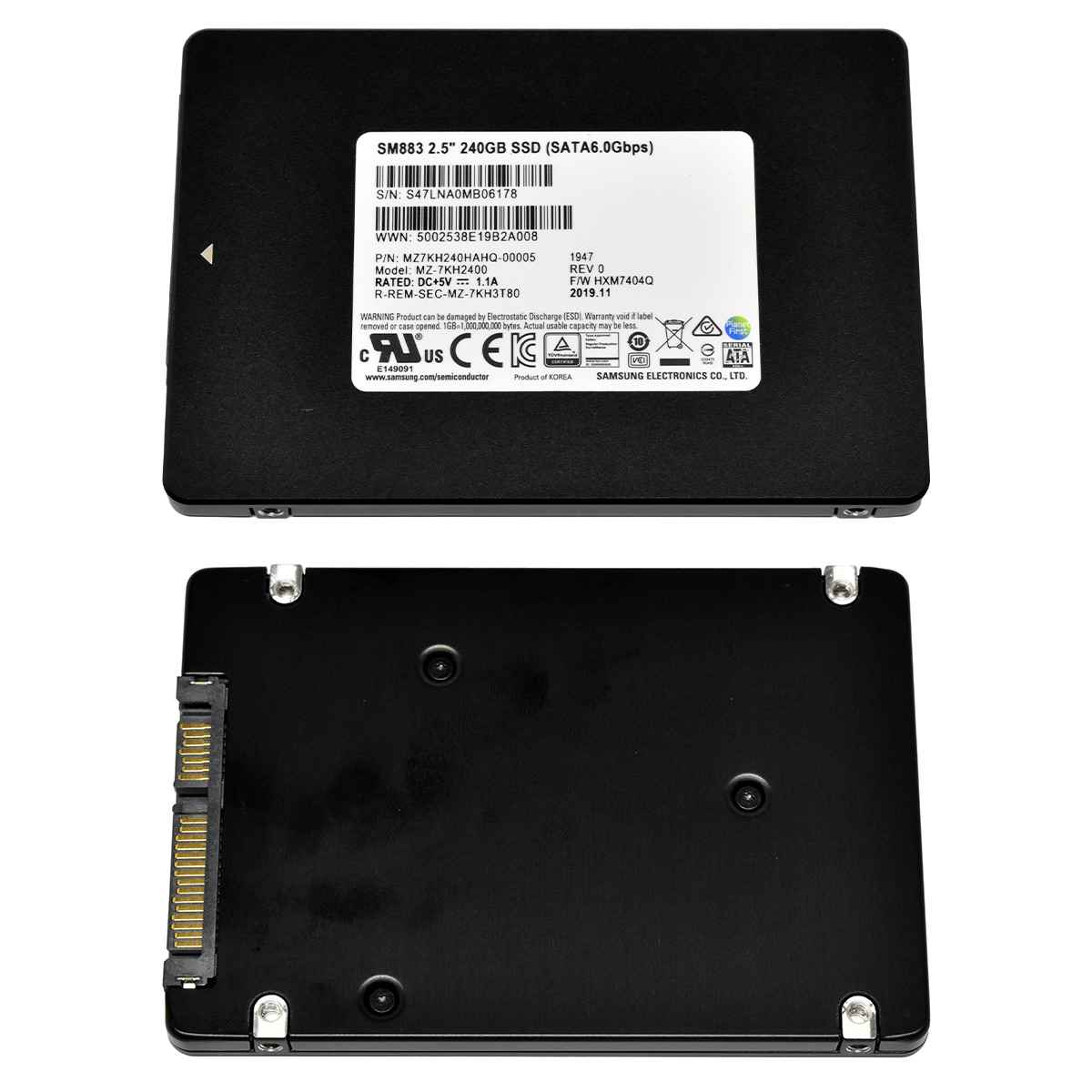 Samsung SM883 240GB MZ7KH240HAHQ MZ-7KH2400 2,5" 7mm 6G SATA SSD