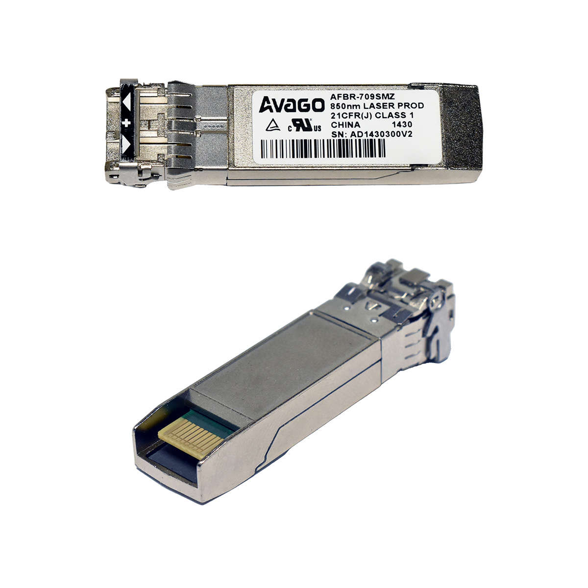 AVAGO-AFBR-709SMZ-10GBASE-SFP-SR-850-nm-300m-MMF-L-005.jpg AVAGO AFBR-709SMZ 10GBASE SFP+ SR 850 nm 300m MMF LC Duplex Transceiver Module