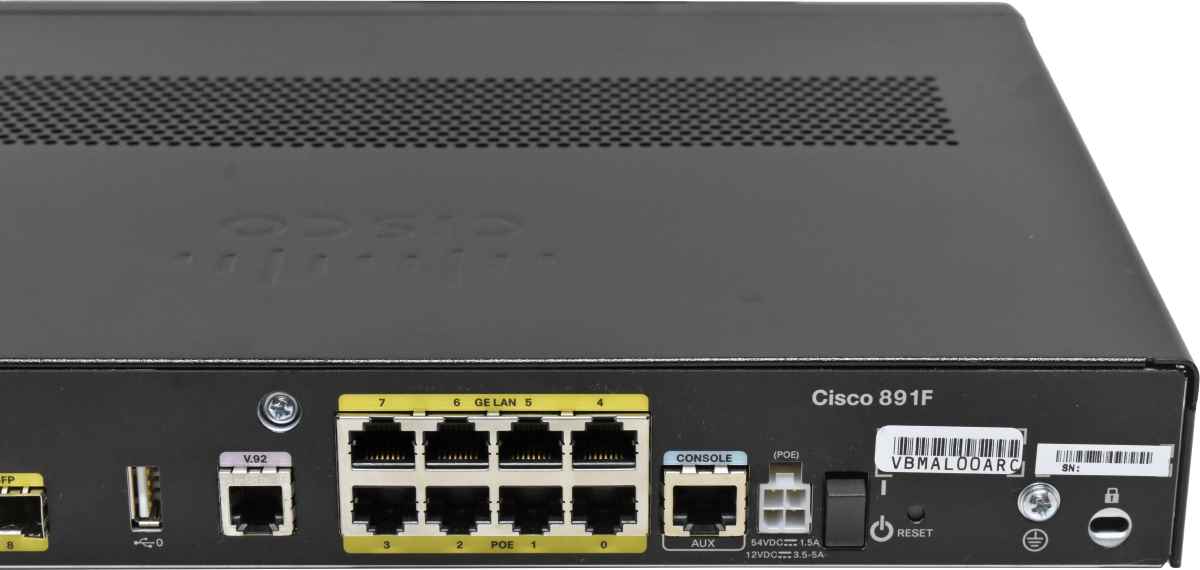 Cisco C891F-K9 8-Port RJ-45 GE 4x PoE integrated Services Router +SFP +WAN +ISDN no PSU Cisco C891F-K9 8-Port RJ-45 GE 4x PoE integrated Services Router +SFP +WAN +ISDN no PSU