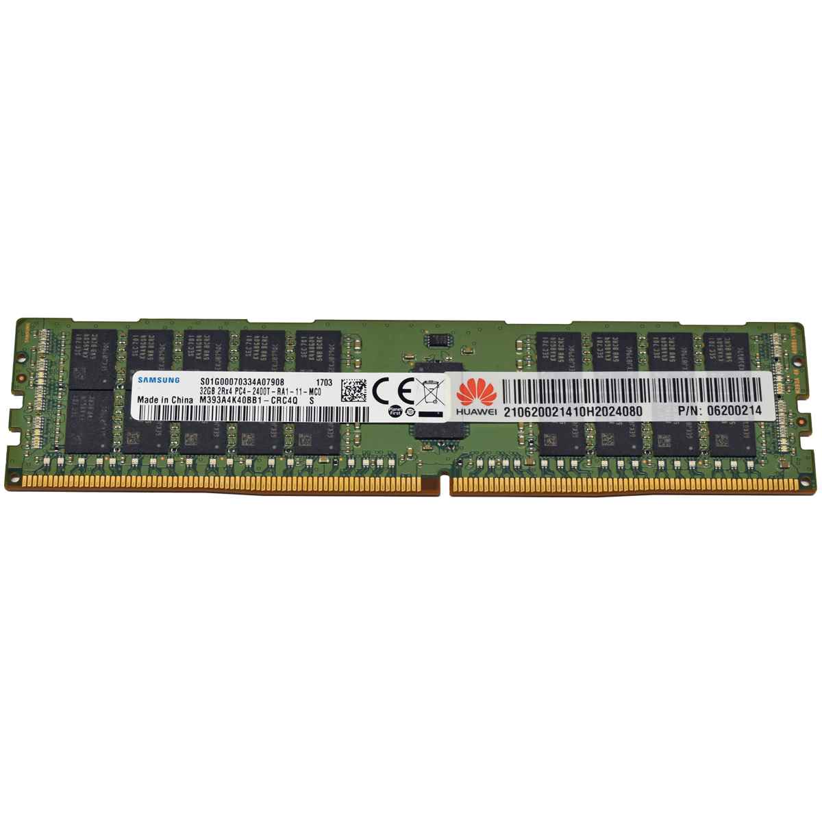 64GB Huawei Samsung 2x 32GB 2Rx4 PC4-2400T-R DDR4 M393A4K40BB1-CRC MPN:6200224 512GB Huawei Samsung 16x 32GB 2Rx4 PC4-2400T-R DDR4 M393A4K40BB1-CRC MPN:6200224