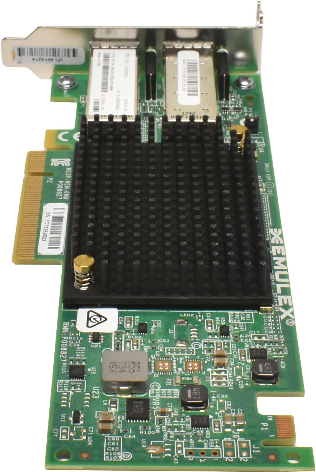 Lenovo-Emulex-LPE-12002-VFA5-2-Dual-Port-SFP-10Gb-004.jpg Lenovo Emulex LPE-12002 VFA5.2 Dual-Port SFP+ 10Gb PCIe x8 Controller 01KR603