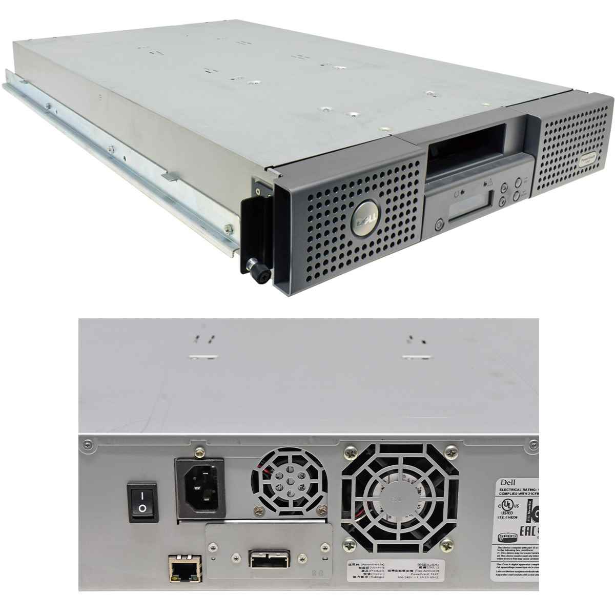 Dell PowerVault 124T 01YM54 LTO-5 SAS Tape Autoloader 16 Slots 2 Magazines +Rack Ears