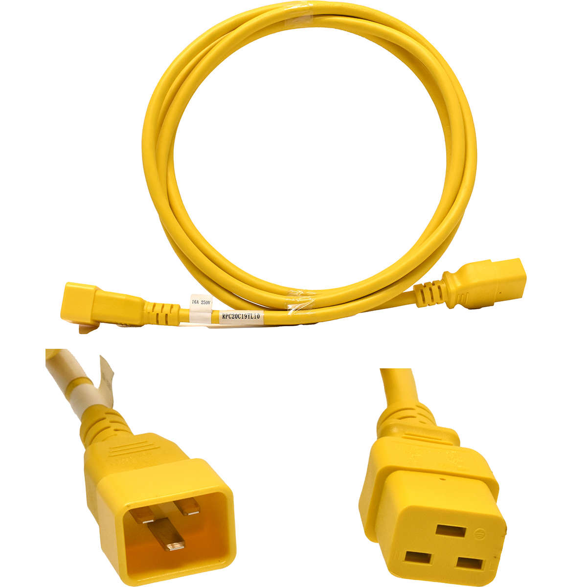 Yung Netzkabel C20 C19 Power Kabel -Gelb 3m 16A 250V Verlängerung RPC20C19YL10