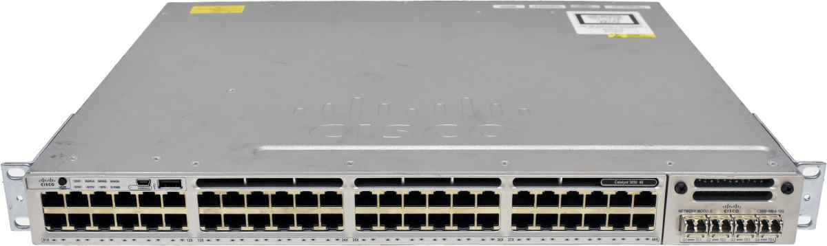 Cisco Catalyst WS-C3850-48T-L 48-Port RJ-45 stackable GE Switch +10G NIC Module +GBICs