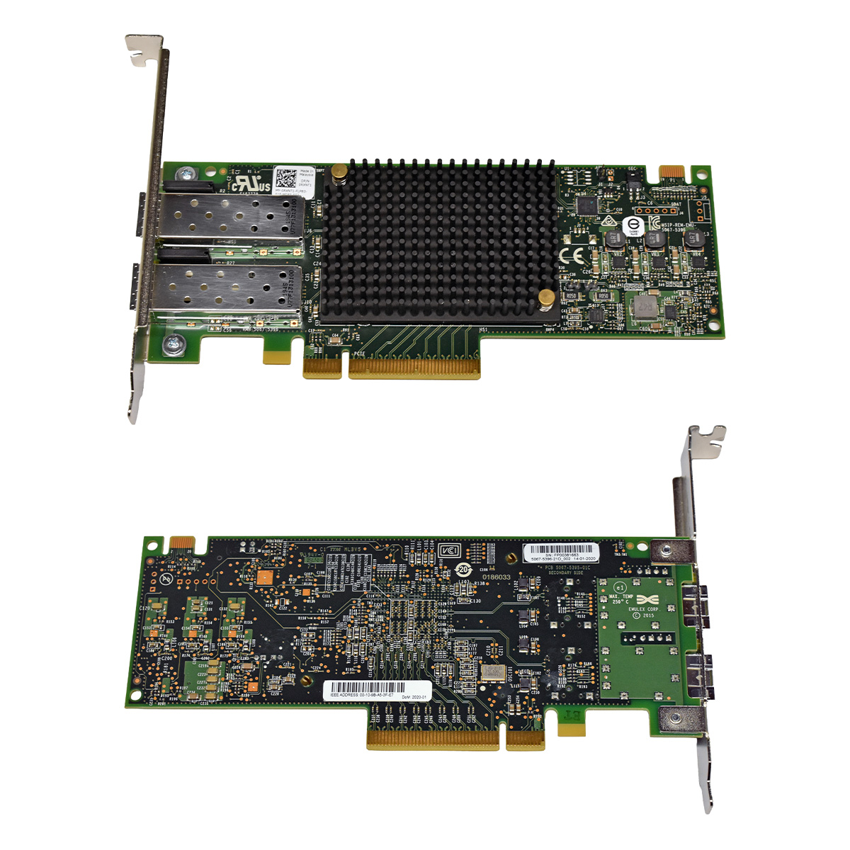 DELL 0RXNT1 0PD89Y Emulex LPE31002 Dual-Port 16Gb/s PCIe x8 FC Host Bus Adapter FP DELL 0RXNT1 0PD89Y Emulex LPE31002 Dual-Port 16Gb/s PCIe x8 FC Host Bus Adapter FP