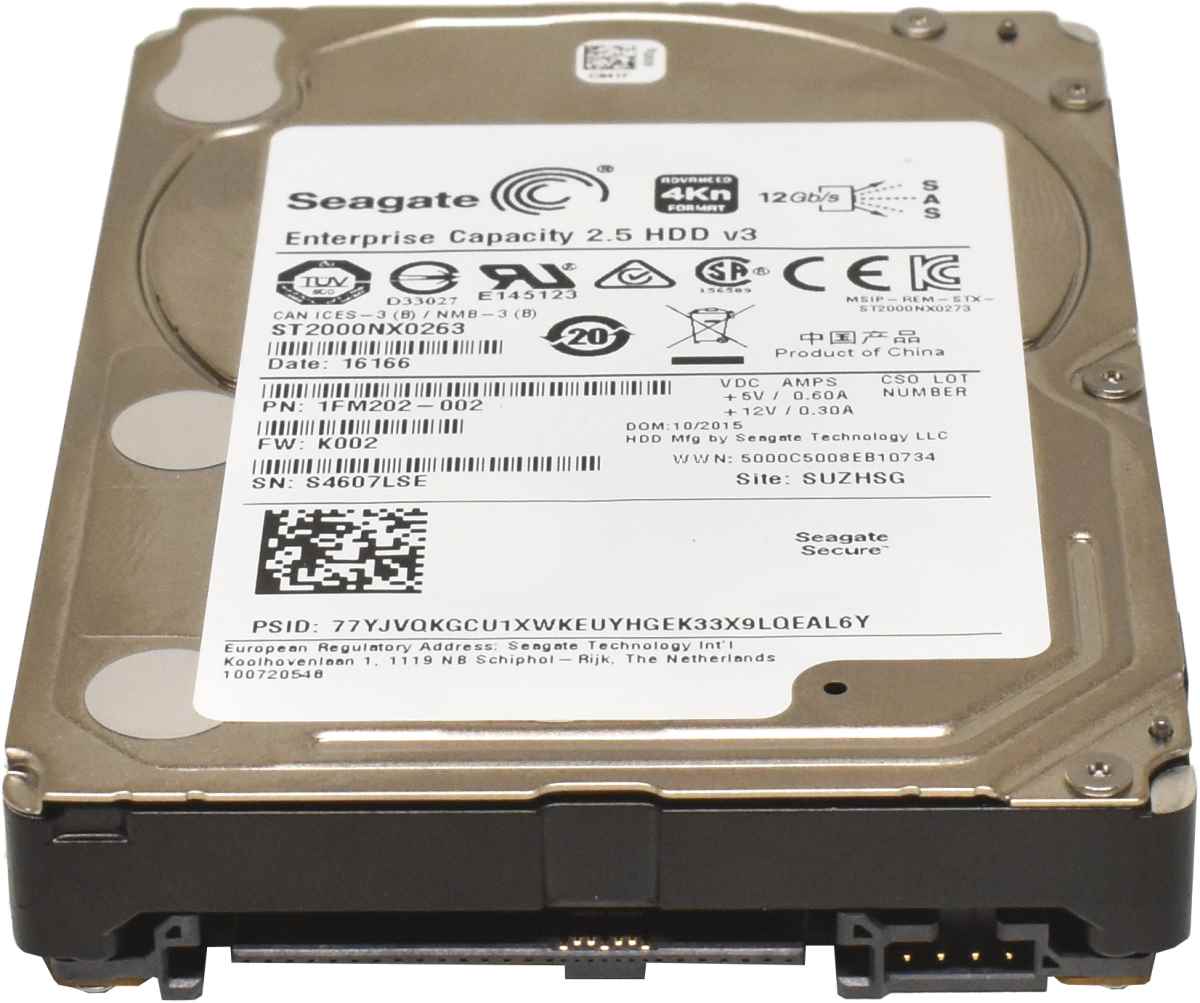 Seagate Enterprise 2TB 2.5" 4Kn SAS 12Gb/s HDD Festplatte ST2000NX0263 Seagate Enterprise 2TB 2.5" 4Kn SAS 12Gb/s HDD Festplatte ST2000NX0263