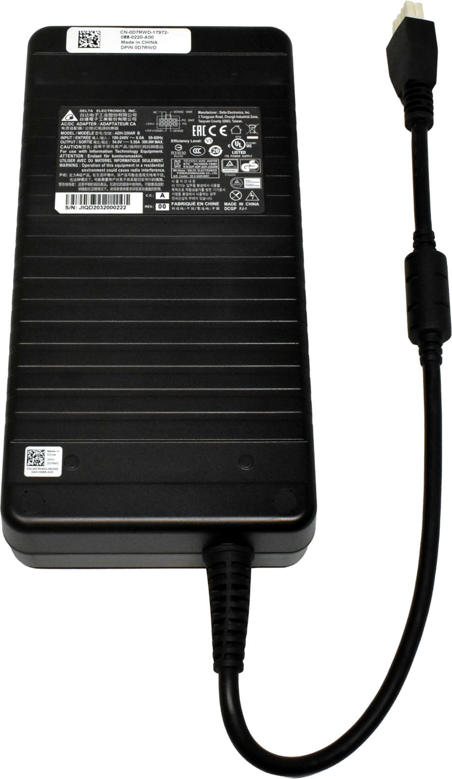 Dell-EMC-Delta-ADH-320AR-B-0D7RWD-320W-5-56A-6-8-P-004.jpg Dell EMC Delta ADH-320AR B 0D7RWD 320W 5.56A 6/8 PIN C16 AC/DC Adapter NEW NEU