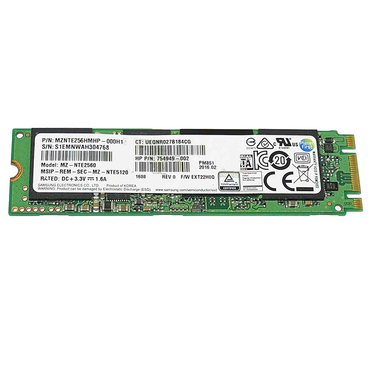 HP Samsung MZ-NTE2560 Solid State Drive (SSD) 256 GB M.2 2280 SATA 754949-002
