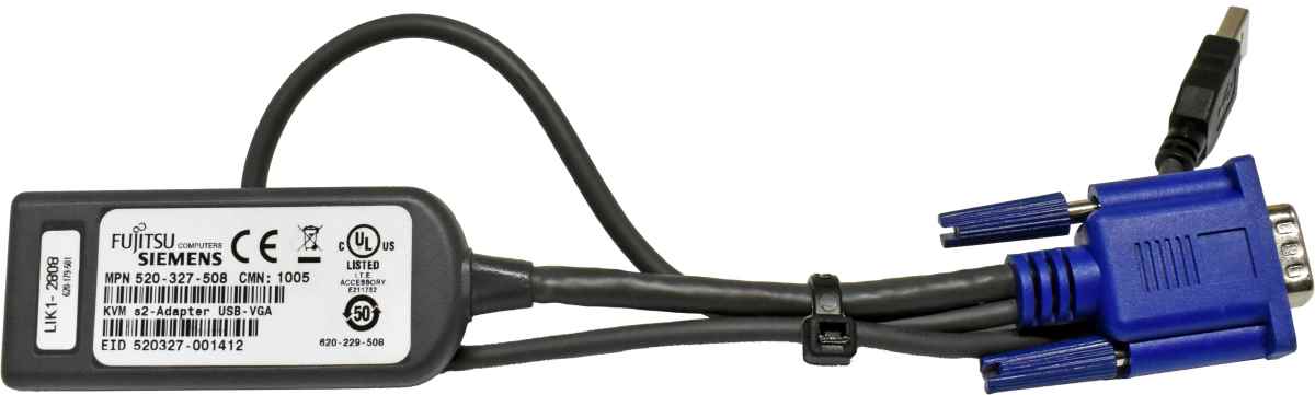 Fujitsu Siemens 520-327-508 CAT5/CAT6 KVM s2-Adapter RJ-45 USB - VGA Fujitsu Siemens 520-327-508 CAT5/CAT6 KVM s2-Adapter RJ-45 USB - VGA