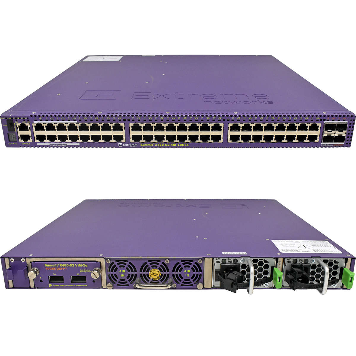 Extreme-Summit-X460-G2-48t-10GE4-Base-16702-48-Por-007.jpg Extreme Summit X460-G2-48t-10GE4-Base 16702 48-Port RJ-45 GE Switch 4x 10G SFP+ 40G Module