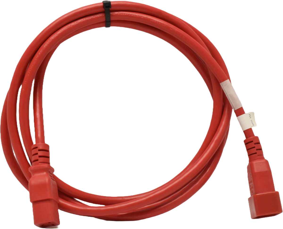 100 xYung Netzkabel C19 C20 Power Kabel -ROT 3m 16A 250V Verlängerung RPC20C19RD10
