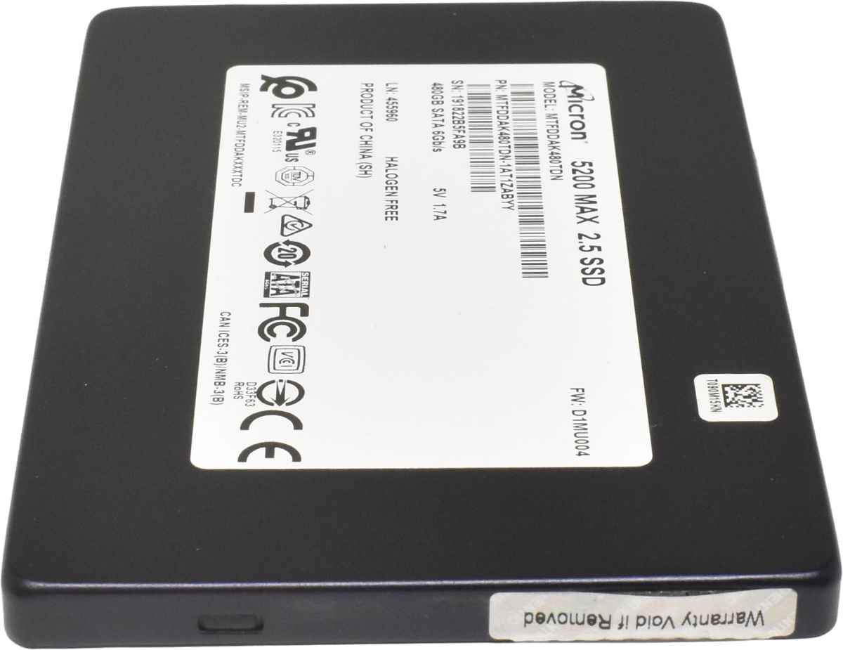 Micron 5200 MAX 480GB 2.5" 6G SATA SSD MTFDDAK480TDN