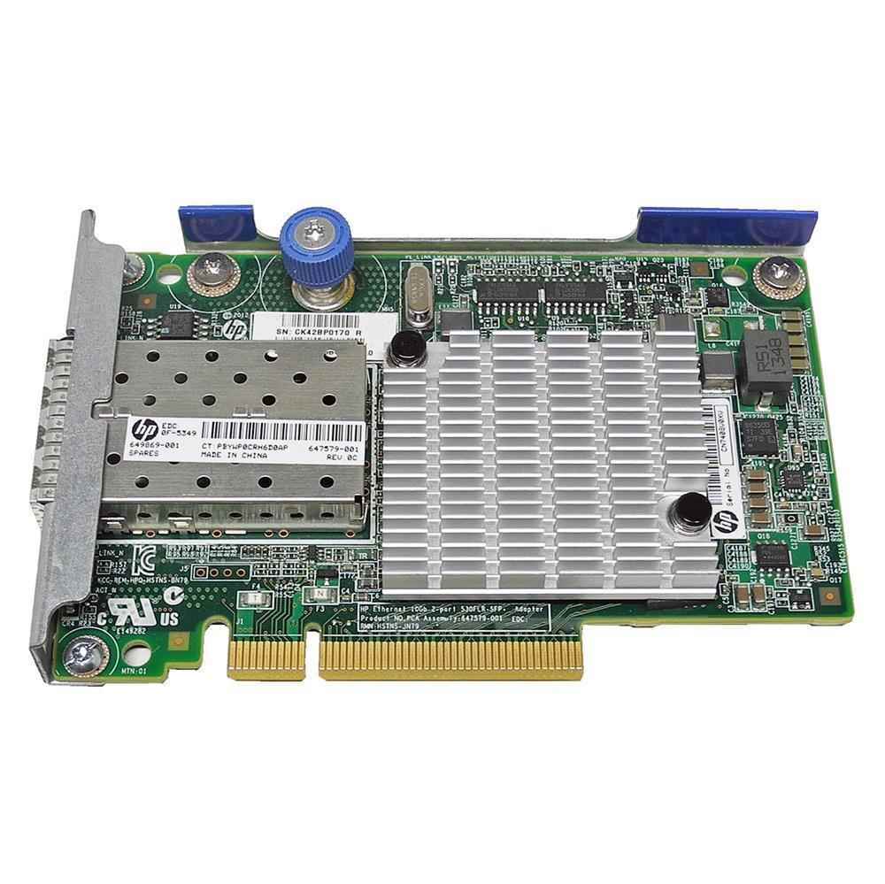HP 530FLR-SFP+ 2-Port PCIe x8 10 GbE Network Adapter 647579-001 649869-001 HP 530FLR-SFP+ 2-Port PCIe x8 10 GbE Network Adapter 647579-001 649869-001 DL360p G8