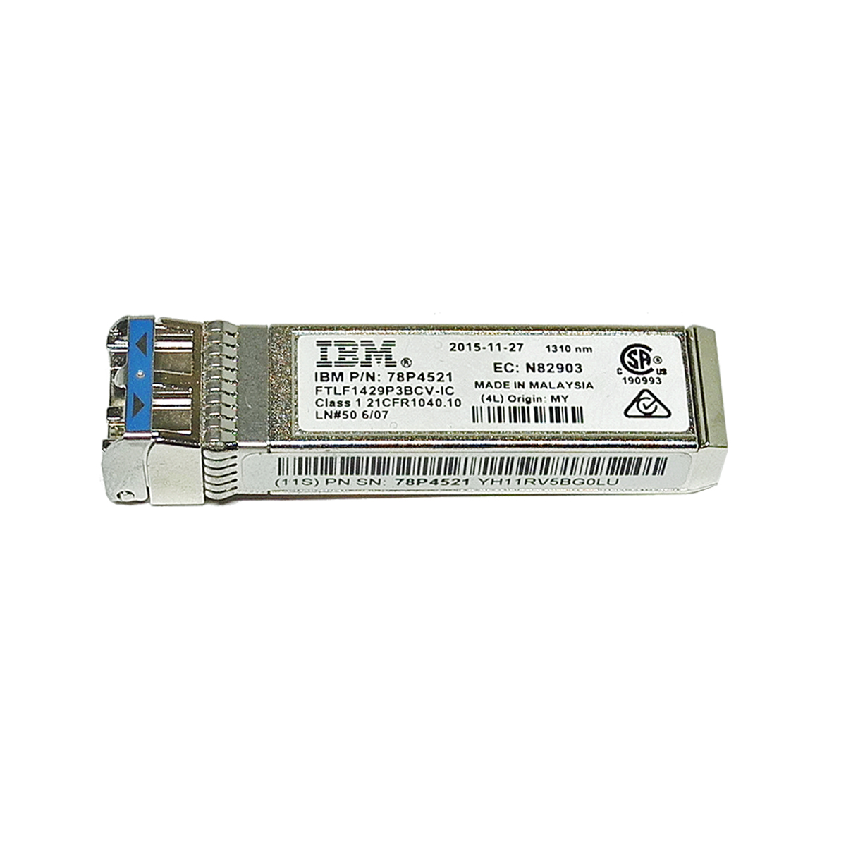 IBM Finisar FTLF1429P3BCV-IC 16Gb LW SFP+ FC Transceiver 78P4521 IBM Finisar FTLF1429P3BCV-IC 16Gb LW SFP+ FC Transceiver 78P4521