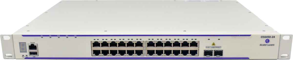 Alcatel-Lucent OS6450-P24 903173-90 24-Port PoE RJ-45 GE Switch 2xSFP+ 10G Modul OS6450-XNI-U2 +Rack Ears