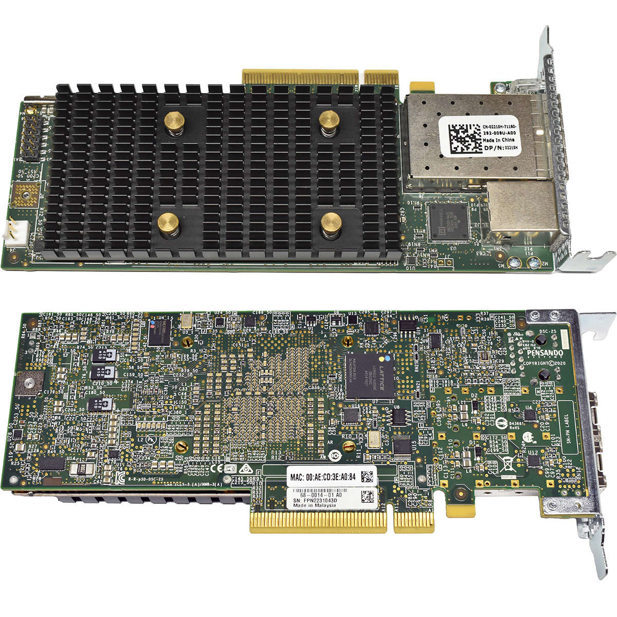 Dell Pensando DSC-25 02215H Dual-Port NIC 10/25G SFP28 1x RJ-45 PCIe 3.0 x8 LP NEU