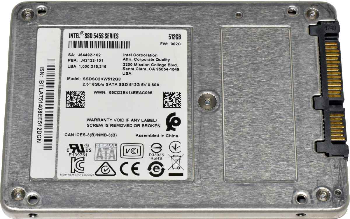Intel SSD 545s Series SSDSC2KW512G8 512GB 2.5 Zoll SATA SSD