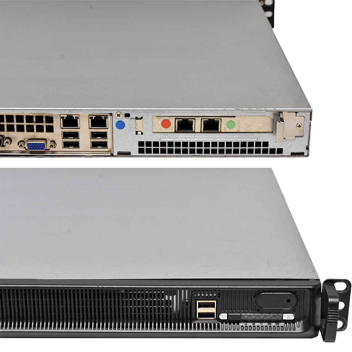 BHS Collax CX10708 Firewall Security Appliance +Rack Ears Front Panel broken no OS