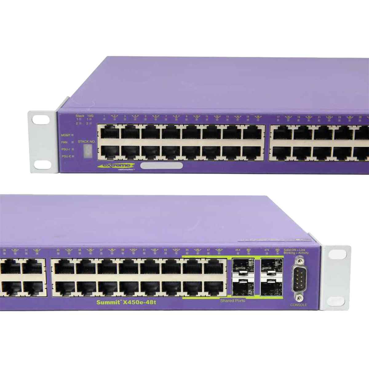Extreme Summit X450E-48p 48-Port RJ-45 PoE GE Switch 4x SFP +Rack Ears Extreme Summit X450E-48p 48-Port RJ-45 PoE GE Switch 4x SFP +Rack Ears