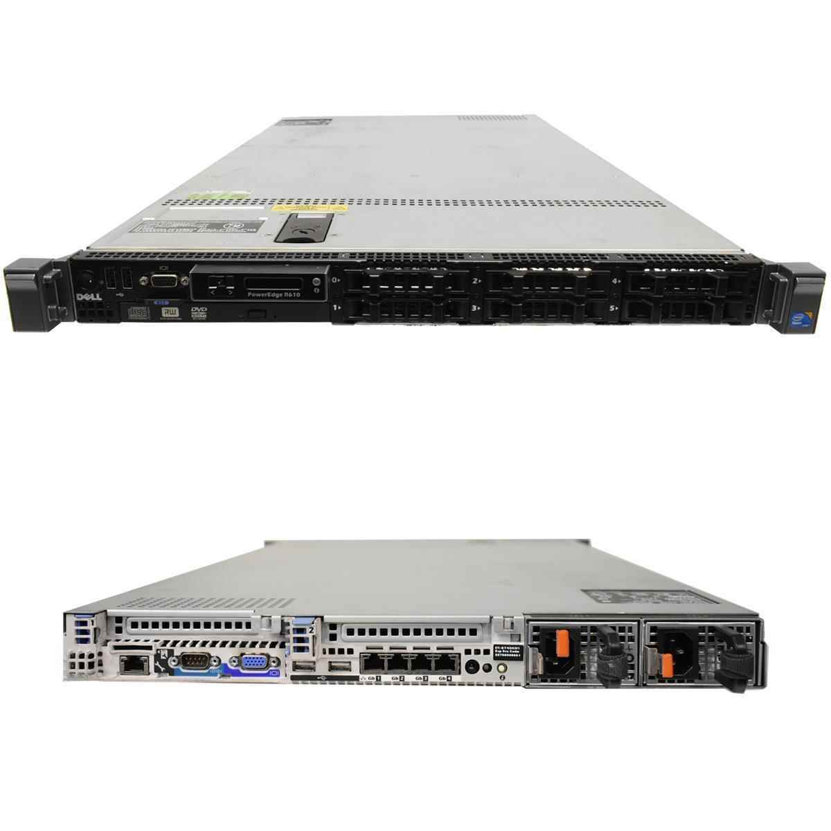 Dell PowerEdge R610 Server 2x E5620 QC 2.40GHz 16GB RAM PERC 6/i IDRAC6 6 Bay Dell PowerEdge R610 Server 2x X5660 SC 2.80GHz 24GB RAM 6 Bay 2,5" H700