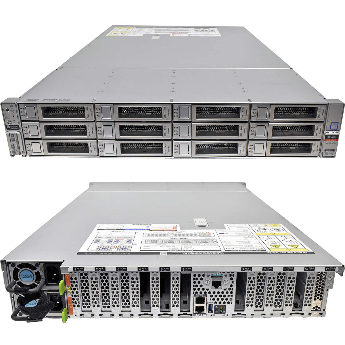 Sun Oracle X8-2L Rack Server no CPU no PC4 RAM 2x HS 12x LFF 3,5 ohne HDD SAS9361-16i