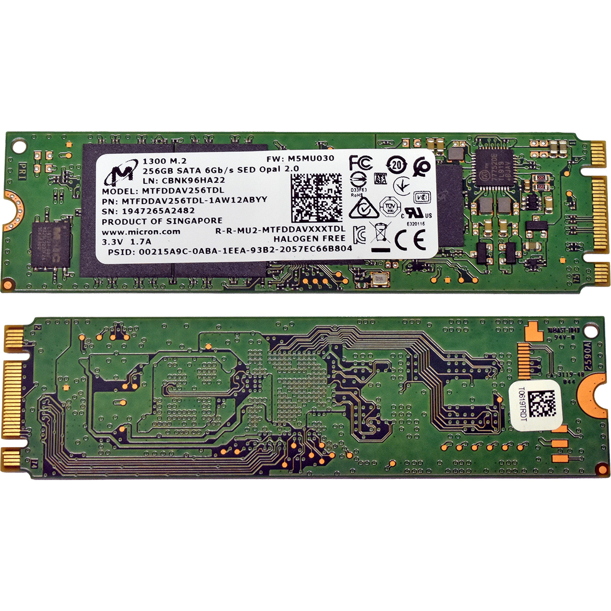 Micron MTFDDAV256TDL Solid State Drive (SSD) 256 GB M.2 2280 SATA Micron MTFDDAV256TDL Solid State Drive (SSD) 256 GB M.2 2280 SATA